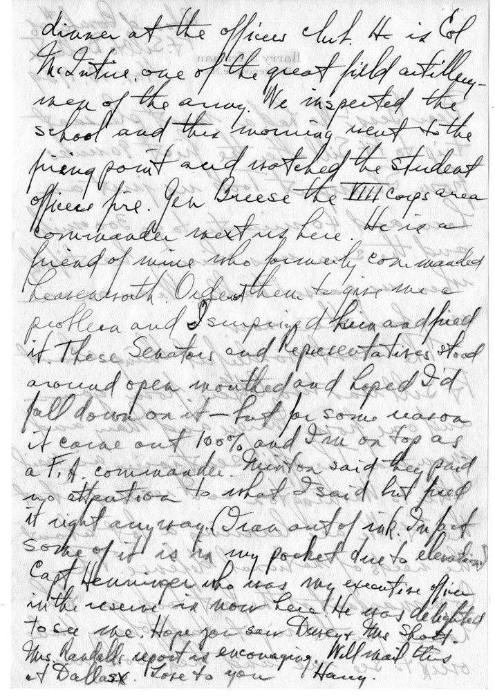 Letter from Harry S. Truman to Bess W. Truman