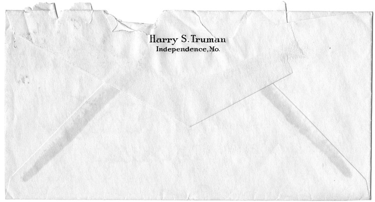 Letter from Harry S. Truman to Bess W. Truman