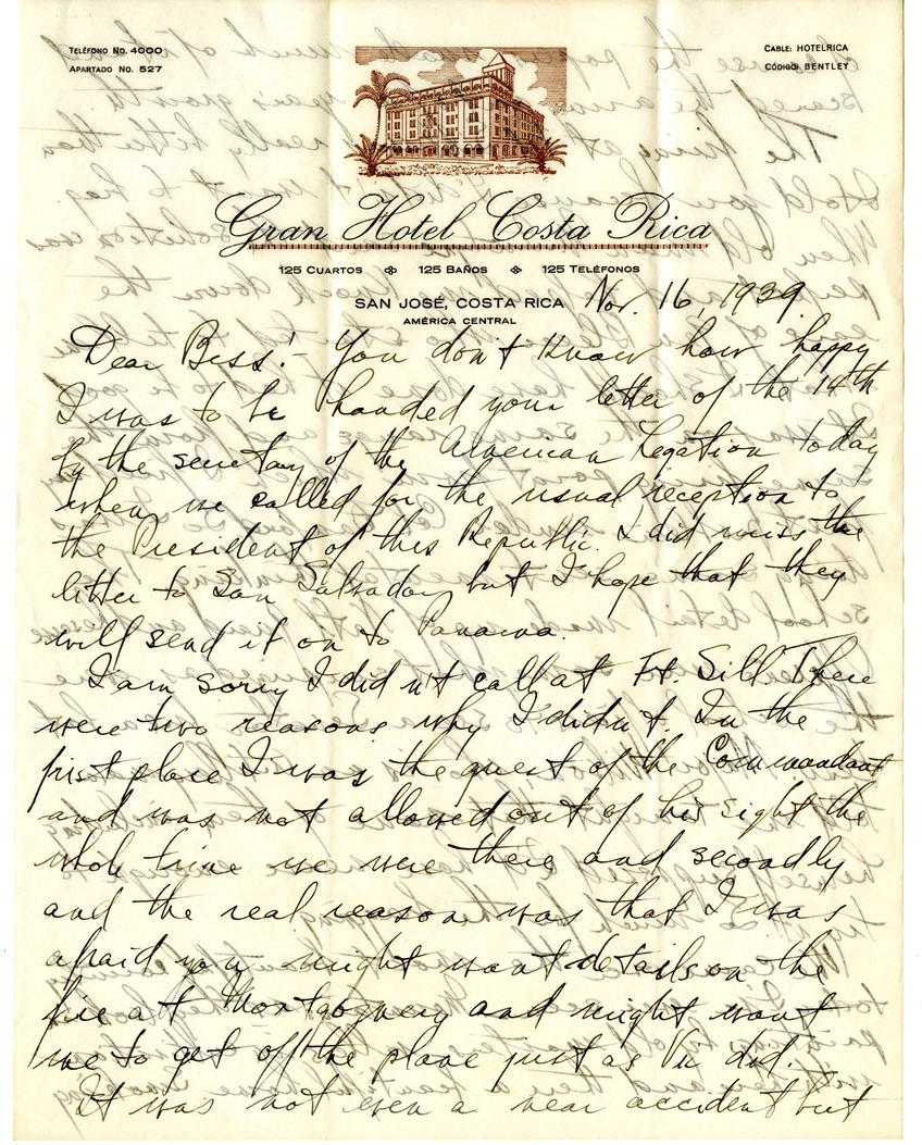 Letter from Harry S. Truman to Bess W. Truman