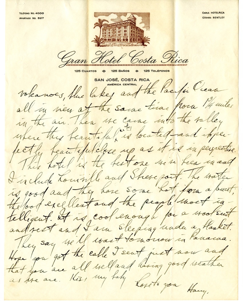 Letter from Harry S. Truman to Bess W. Truman