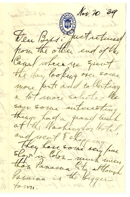 Letter from Harry S. Truman to Bess W. Truman