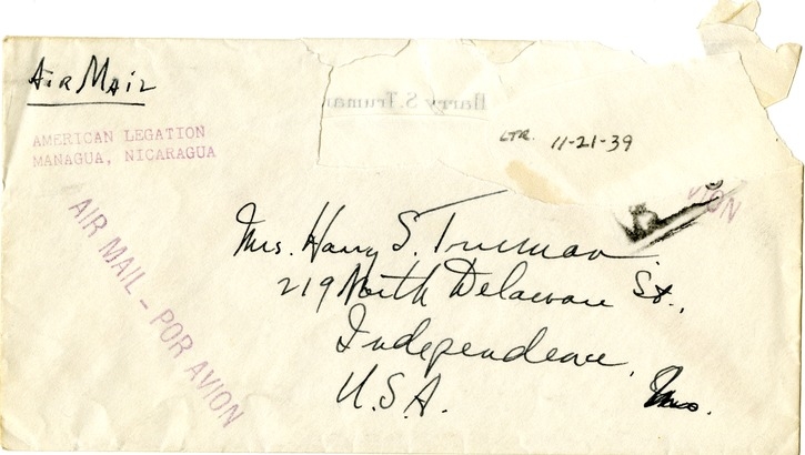 Letter from Harry S. Truman to Bess W. Truman