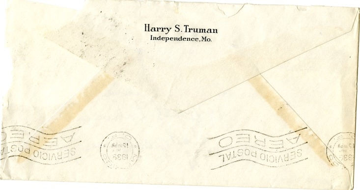 Letter from Harry S. Truman to Bess W. Truman