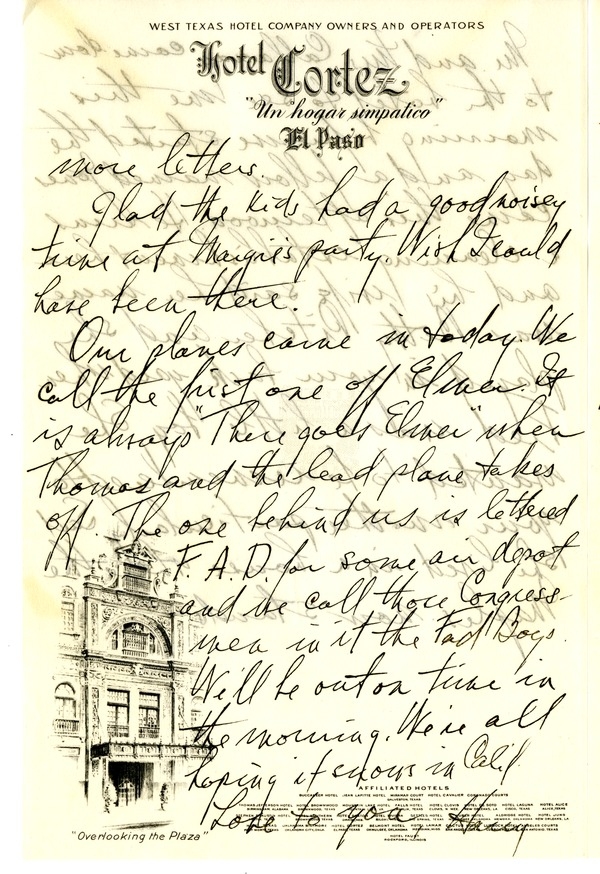 Letter from Harry S. Truman to Bess W. Truman