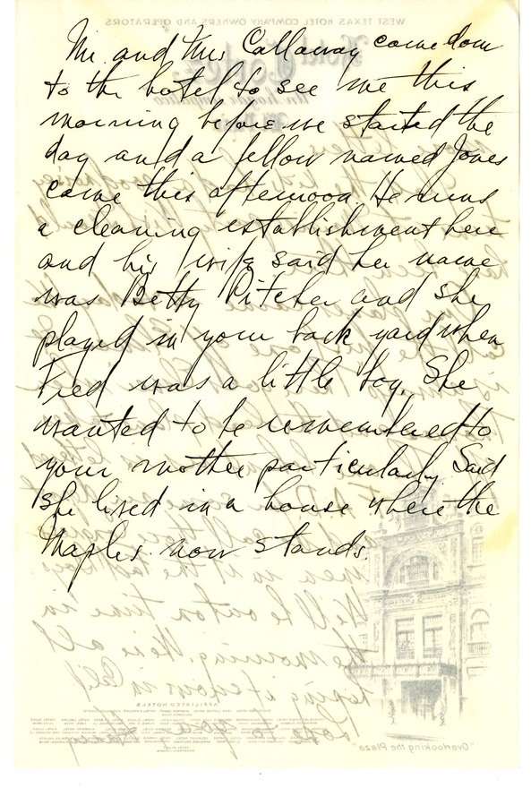 Letter from Harry S. Truman to Bess W. Truman