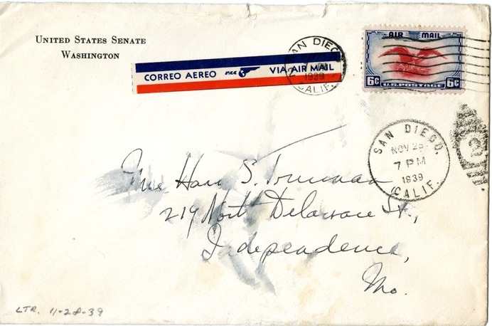 Letter from Harry S. Truman to Bess W. Truman