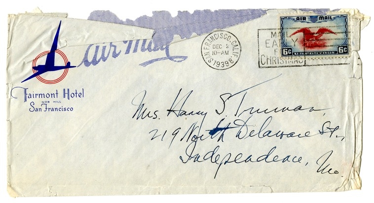 Letter from Harry S. Truman to Bess W. Truman