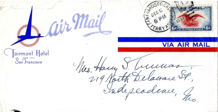 Letter from Harry S. Truman to Bess W. Truman