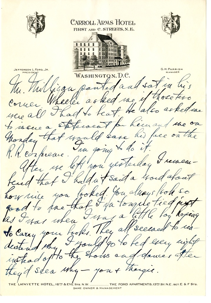 Letter from Harry S. Truman to Bess W. Truman