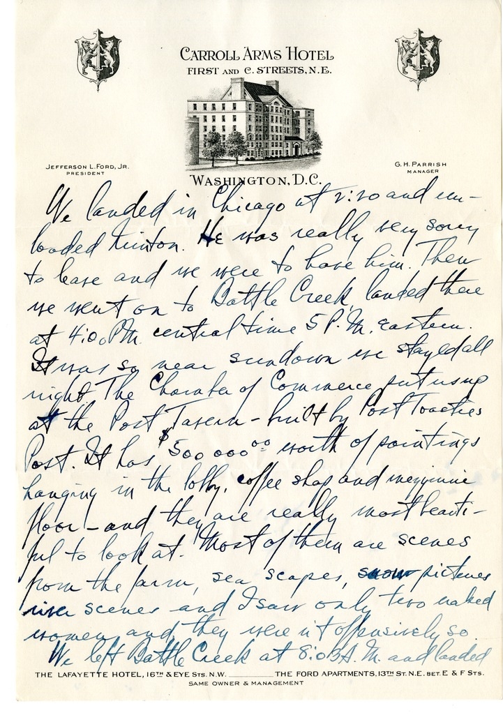 Letter from Harry S. Truman to Bess W. Truman