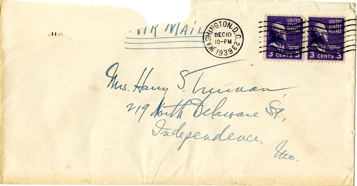 Letter from Harry S. Truman to Bess W. Truman