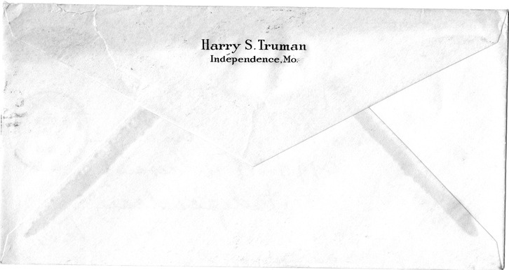 Letter from Harry S. Truman to Bess W. Truman