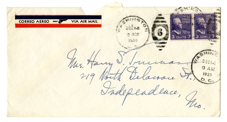 Letter from Harry S. Truman to Bess W. Truman
