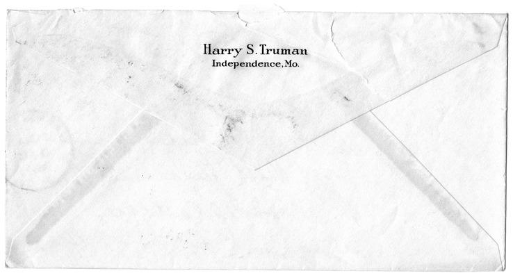Letter from Harry S. Truman to Bess W. Truman