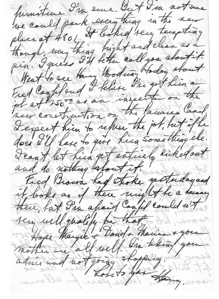 Letter from Harry S. Truman to Bess W. Truman