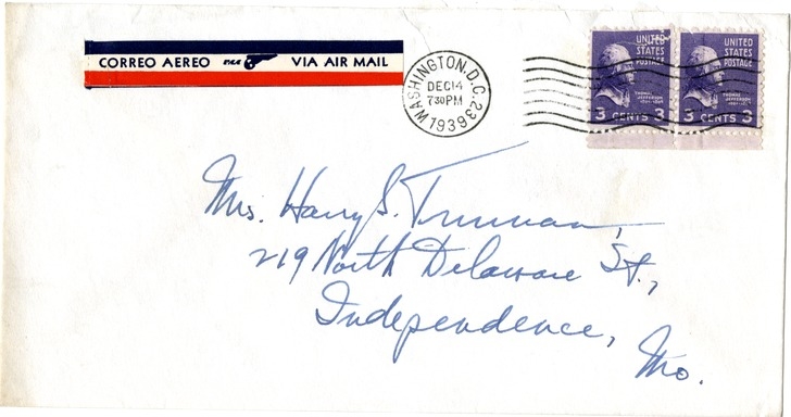 Letter from Harry S. Truman to Bess W. Truman