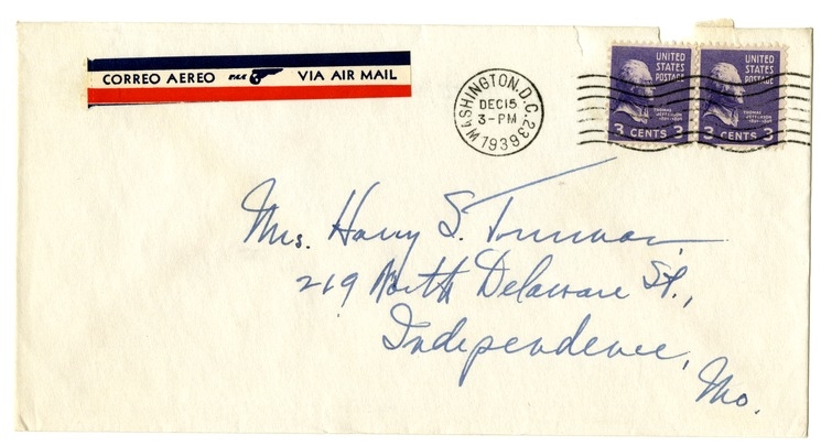 Letter from Harry S. Truman to Bess W. Truman