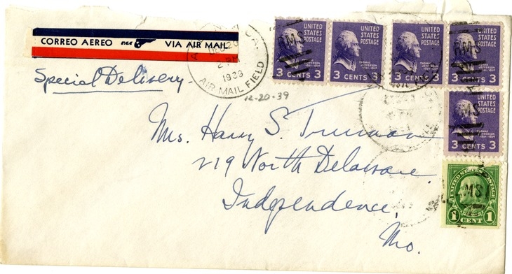 Letter from Harry S. Truman to Bess W. Truman