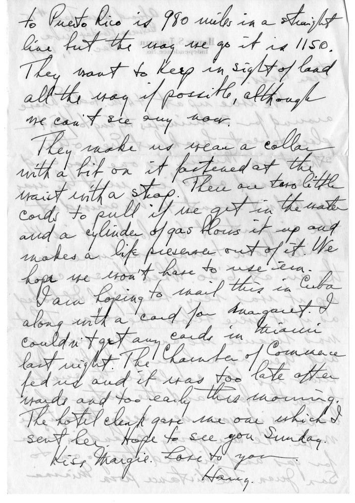 Letter from Harry S. Truman to Bess W. Truman