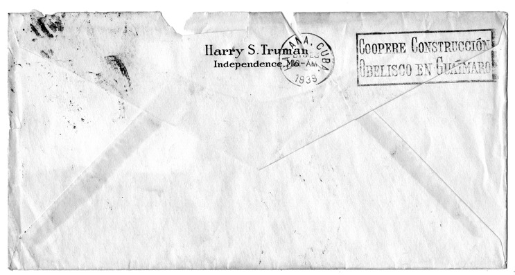 Letter from Harry S. Truman to Bess W. Truman