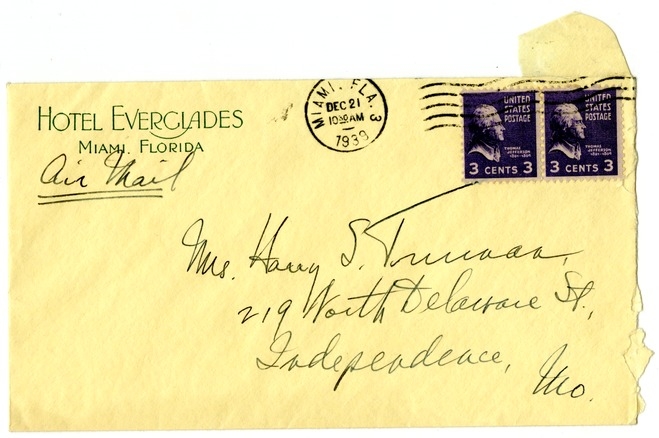 Letter from Harry S. Truman to Bess W. Truman