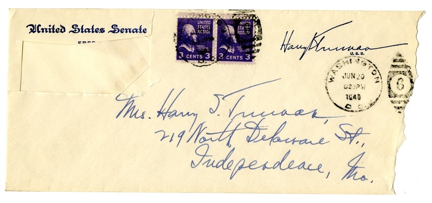 Letter from Harry S. Truman to Bess W. Truman