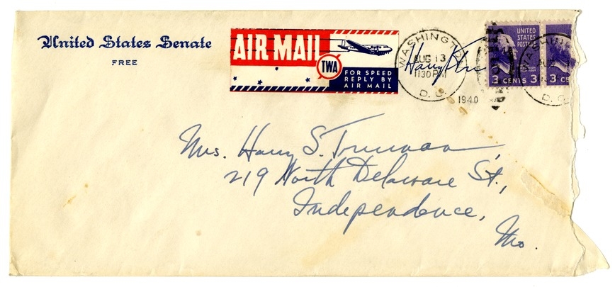 Letter from Harry S. Truman to Bess W. Truman