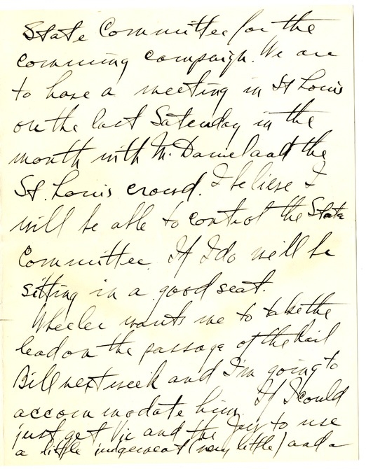 Letter from Harry S. Truman to Bess W. Truman