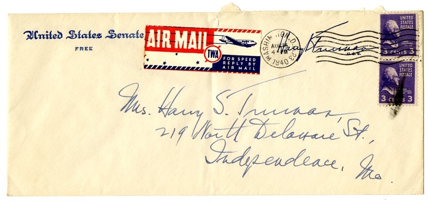 Letter from Harry S. Truman to Bess W. Truman