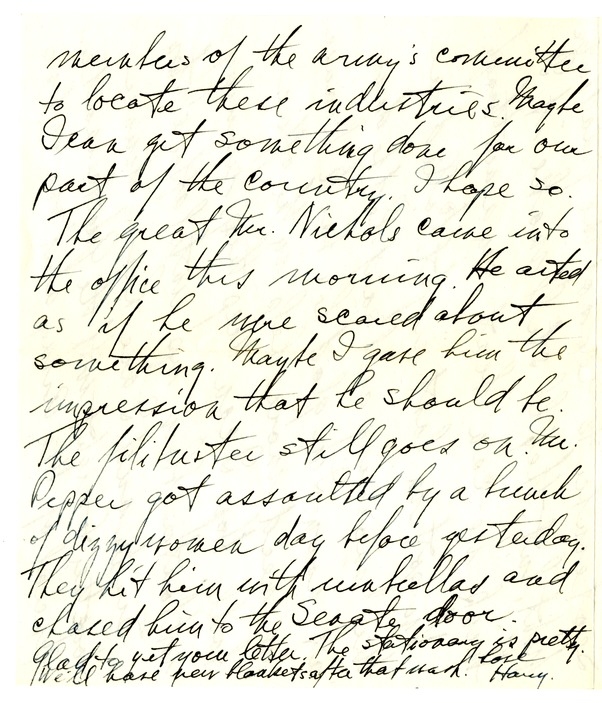Letter from Harry S. Truman to Bess W. Truman