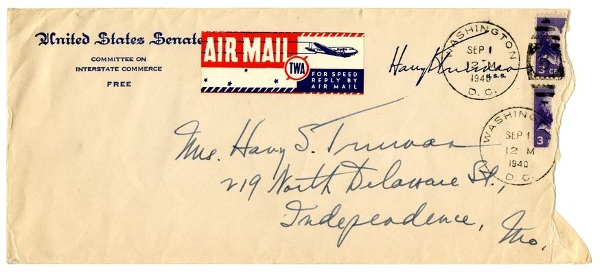 Letter from Harry S. Truman to Bess W. Truman