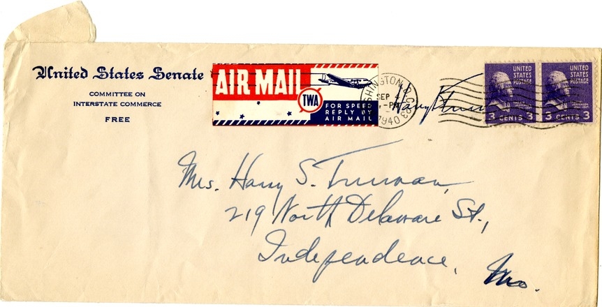 Letter from Harry S. Truman to Bess W. Truman