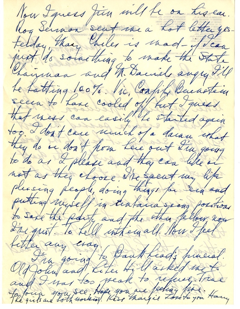 Letter from Harry S. Truman to Bess W. Truman