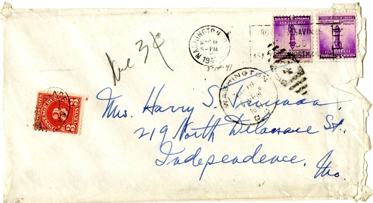 Letter from Harry S. Truman to Bess W. Truman