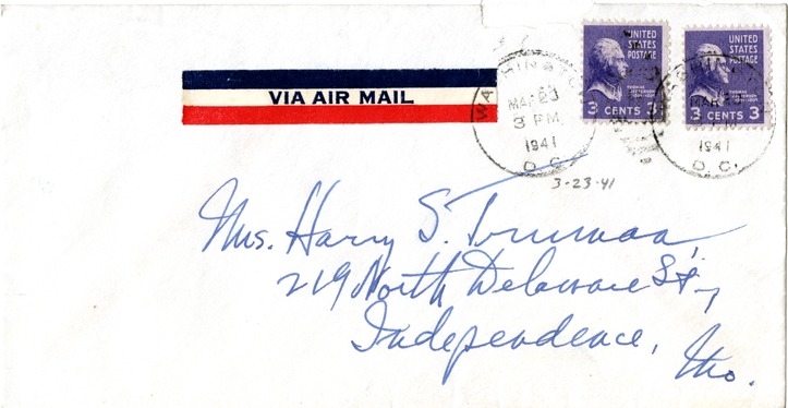 Letter from Harry S. Truman to Bess W. Truman