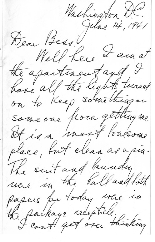 Letter from Harry S. Truman to Bess W. Truman