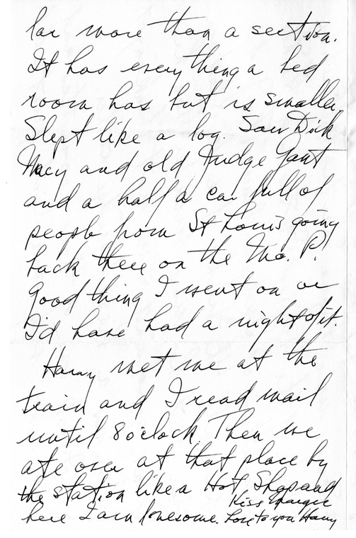 Letter from Harry S. Truman to Bess W. Truman