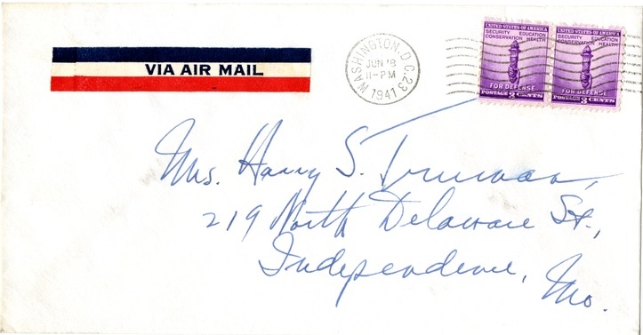 Letter from Harry S. Truman to Bess W. Truman