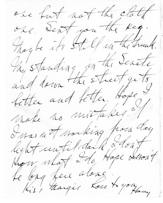 Letter from Harry S. Truman to Bess W. Truman