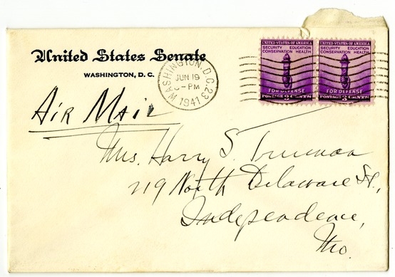 Letter from Harry S. Truman to Bess W. Truman