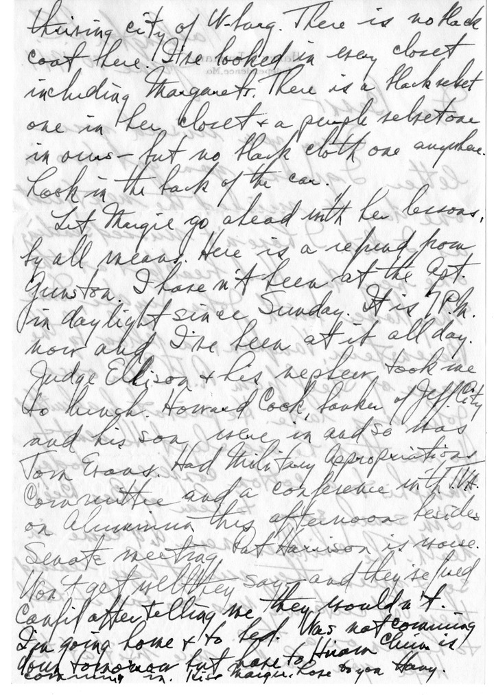 Letter from Harry S. Truman to Bess W. Truman