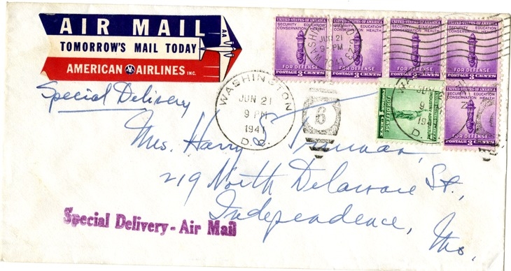 Letter from Harry S. Truman to Bess W. Truman