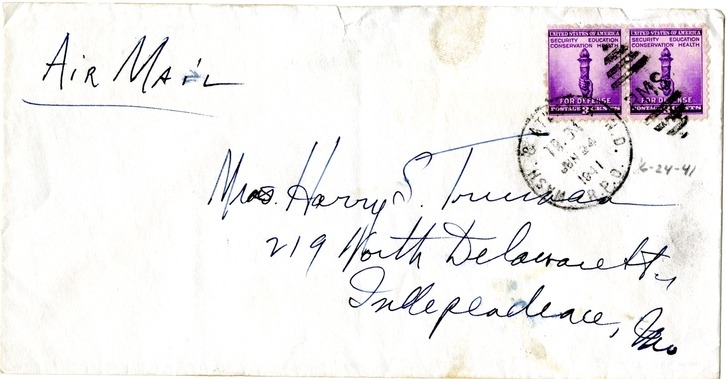 Letter from Harry S. Truman to Bess W. Truman