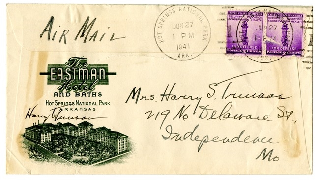 Letter from Harry S. Truman to Bess W. Truman