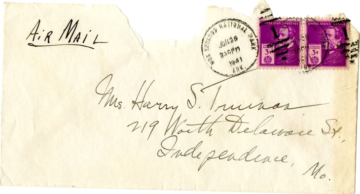Letter from Harry S. Truman to Bess W. Truman