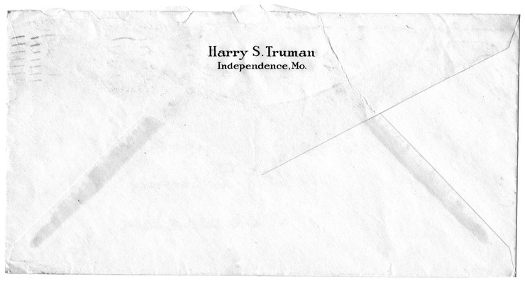 Letter from Harry S. Truman to Bess W. Truman