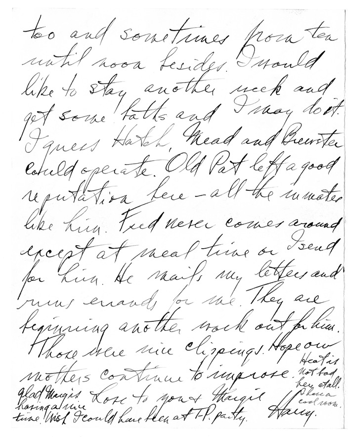 Letter from Harry S. Truman to Bess W. Truman