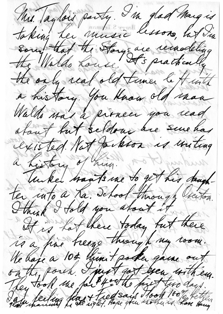 Letter from Harry S. Truman to Bess W. Truman