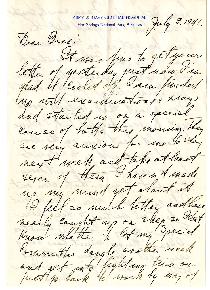 Letter from Harry S. Truman to Bess W. Truman