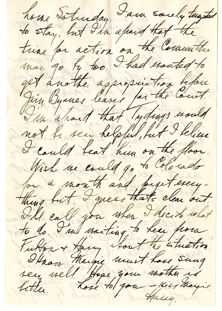 Letter from Harry S. Truman to Bess W. Truman